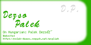 dezso palek business card